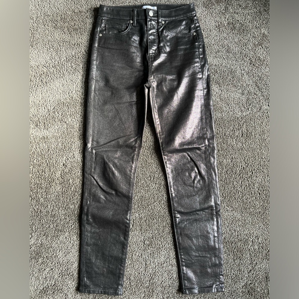 Loft metallic high rise skinny jeans